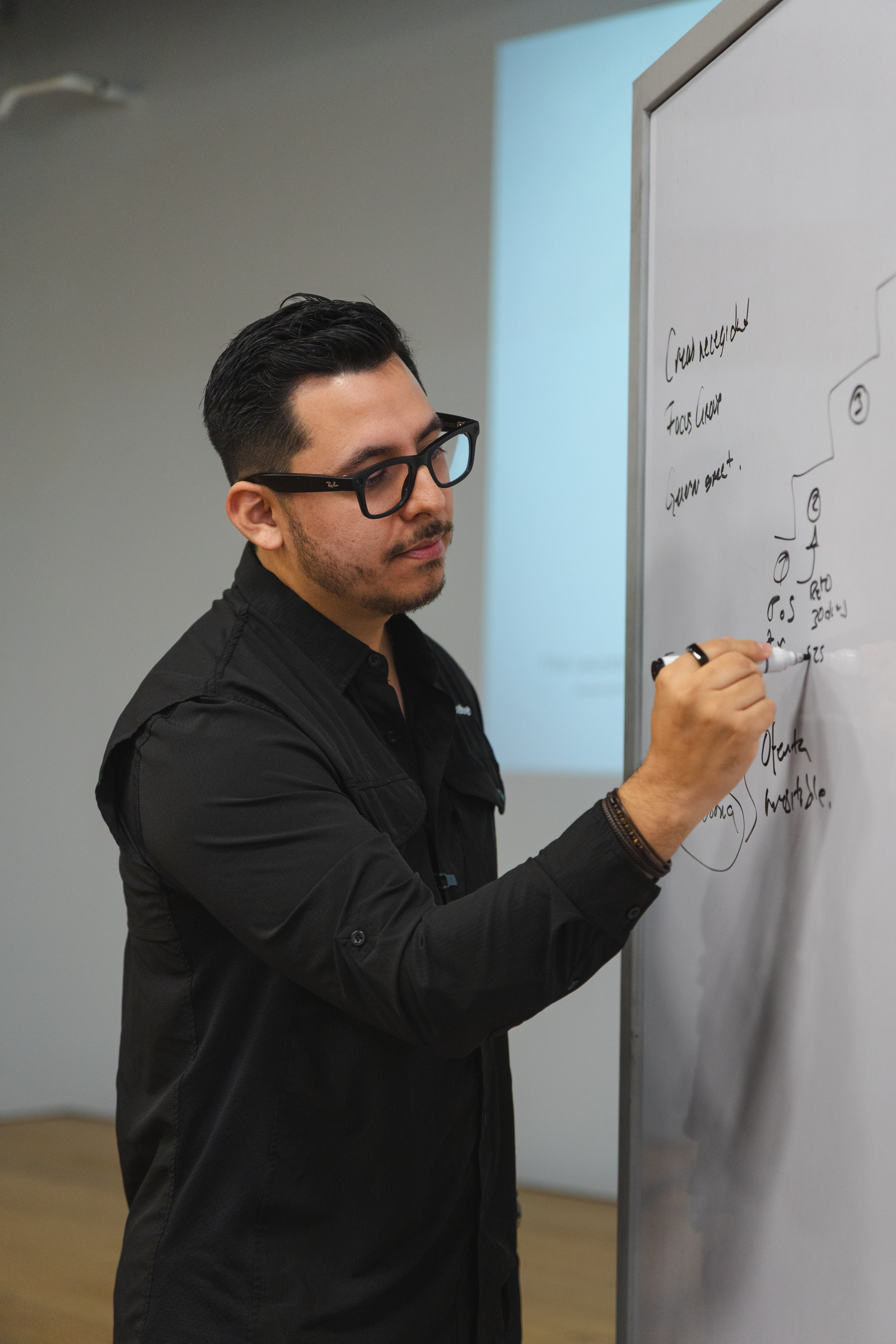 Isaac Leos en sesión de estrategia
